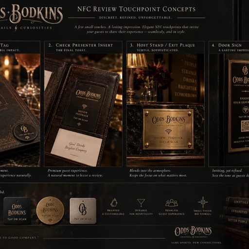 Generated design concept for an Odds Bodkins feedback piece in a dark hospitality setting